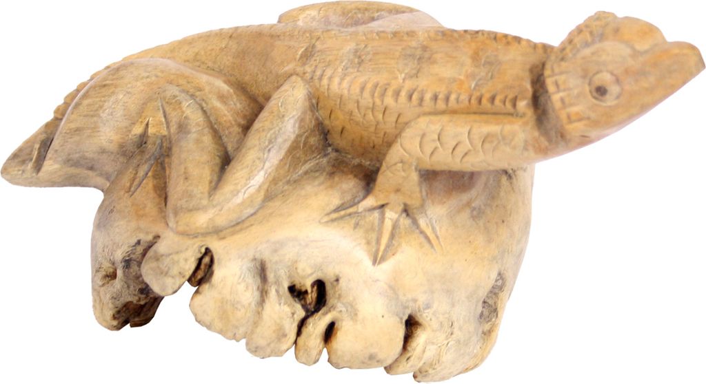 Deko Eidechse aus Parasitholz