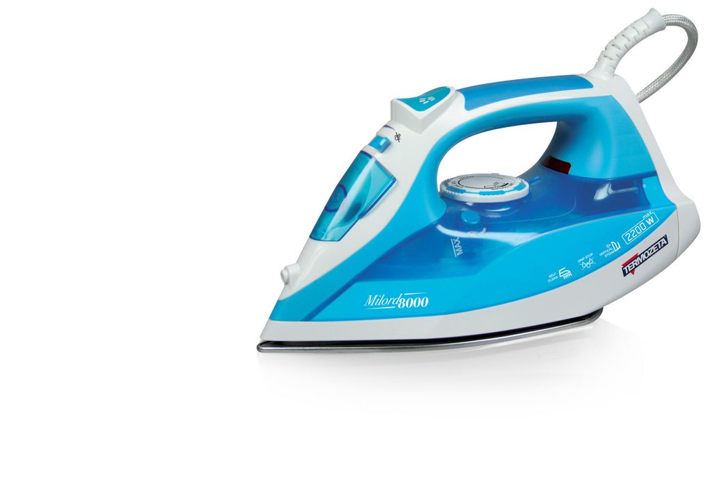 Termozeta Milord 8000 Dampfbügeleisen Edelstahl-Bügelsohle 2200 W Blau, Weiß