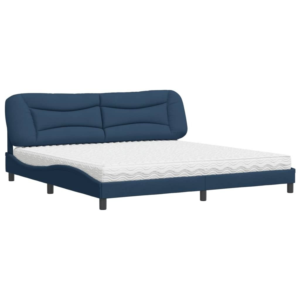 (Robust Möbel)Bett Modernes/Doppelbett - Polsterbett Erwachsene/r /Kind - mit Matratze "Hvar" Blau 200x200cm Stoff - Klassische Betten DEMöbe...