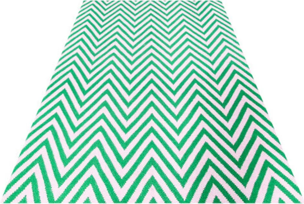 Tapis Kelim Zig Zag vert 140x200 cm - Solution déco pour sols froids - 3