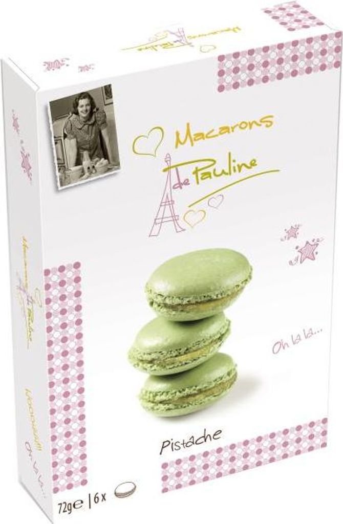 Macarons de Pauline Pistazie Mandel Creme 6 Makronentörtchen 72g