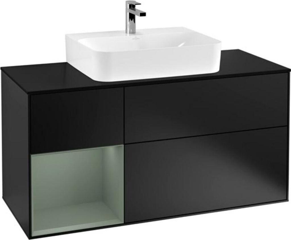 V&B Waschtischunterschrank Finion 120cm, Pl b m, Rg l Ol m Lac, bla m Lac