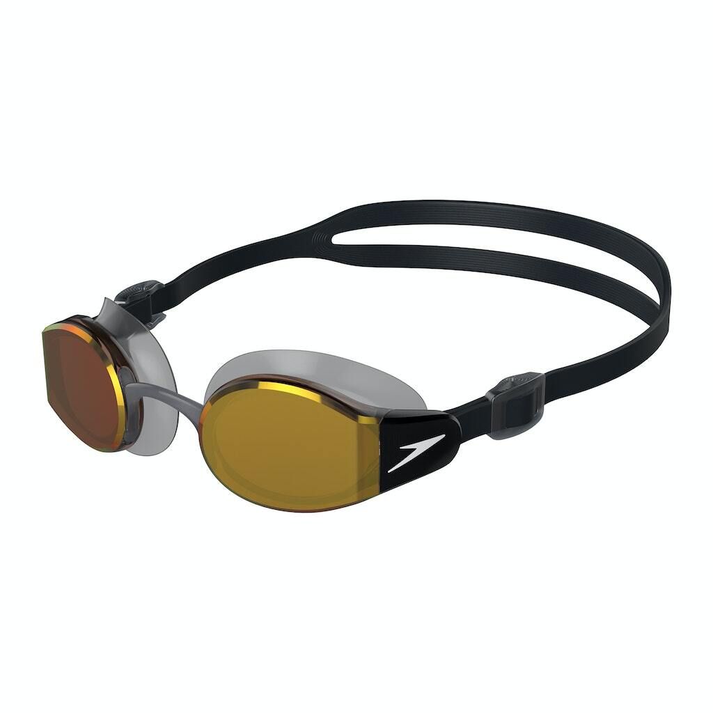 Speedo Mariner Pro Schwimmbrille Mit Spiegelglas Schwarz,Golden Herren,Damen Schwarz,Golden One Size