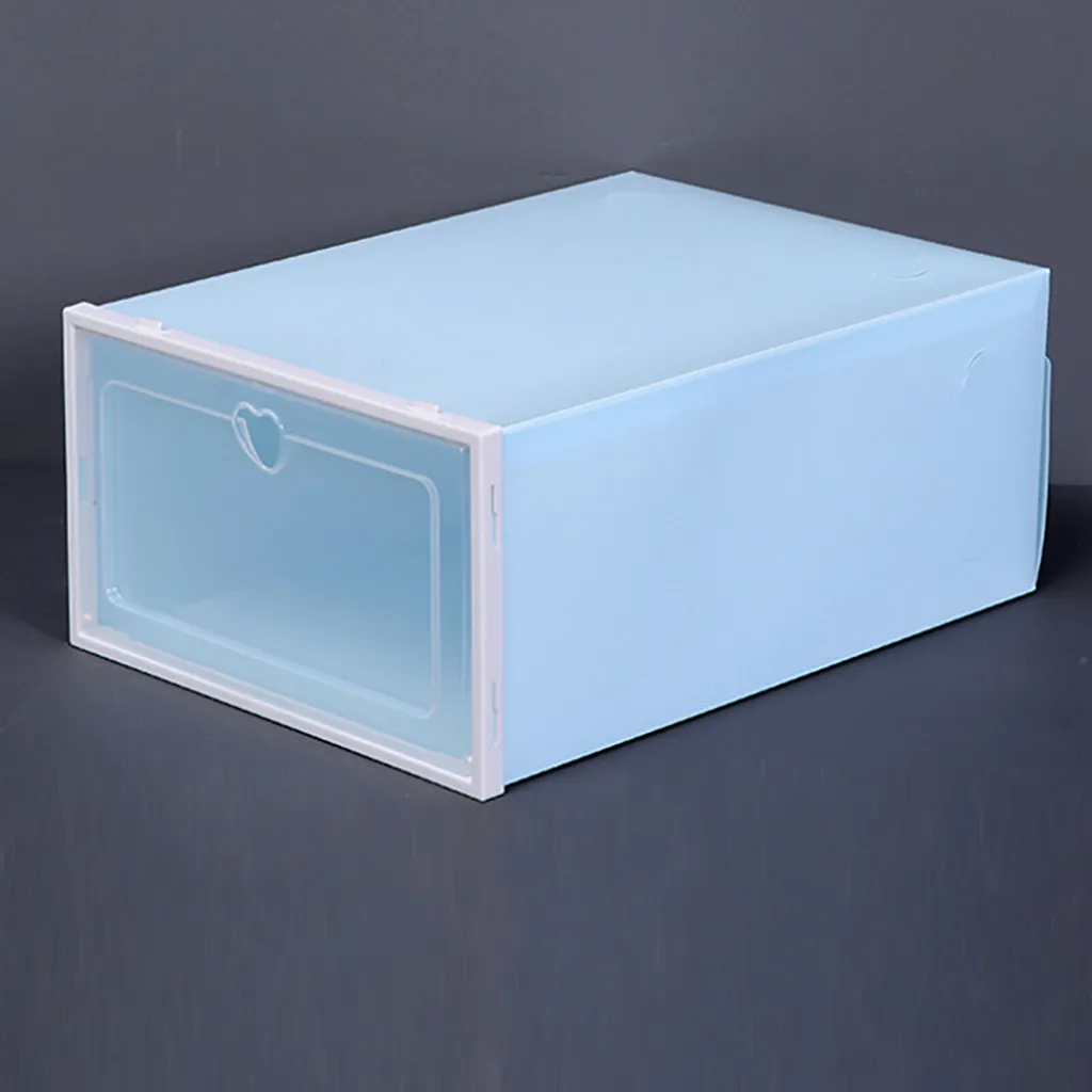 Rangement chaussures empilable bleu avec tiroir transparent x20