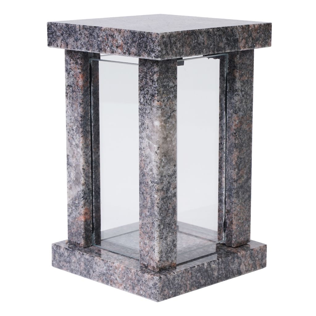 Grablampe Granit Himalaya, modern, hochglanzpoliert, 22 cm, Produktbild 
