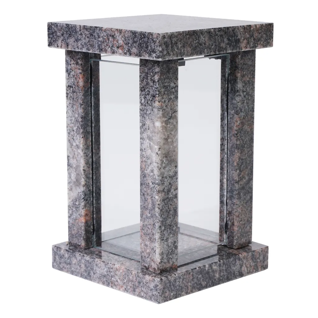 Décoration funéraire lampe en granit Himalaya pour orner un monument