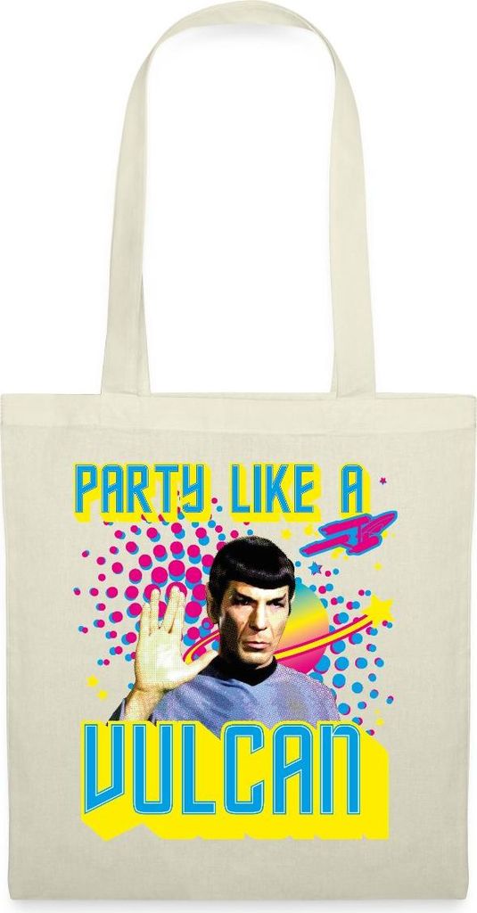 Spreadshirt Star Trek Party Like A Vulcan Geburtstag Stoffbeutel, One size, Natur