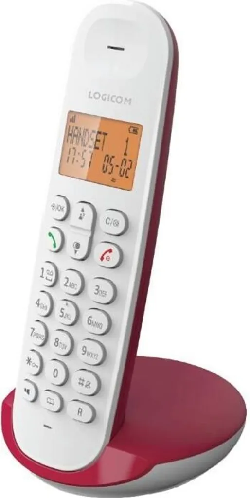Téléphone fixe sans fil anti-interférences Logicom Iloa framboise