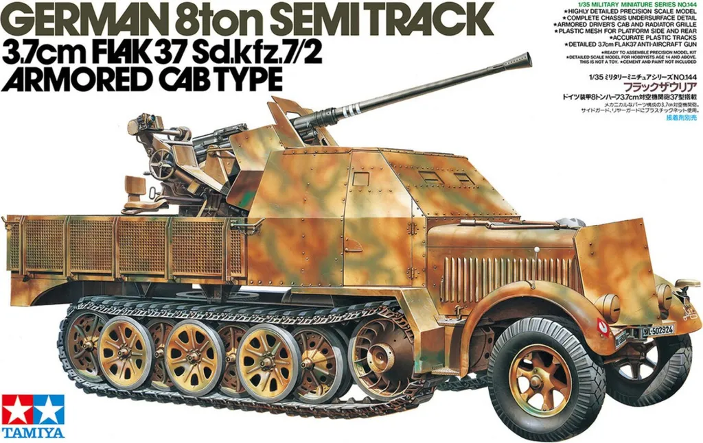 Canon Antiaérien Mobile Sd.Kfz.7/2 Flak 37 - Détails Maquette 1:35