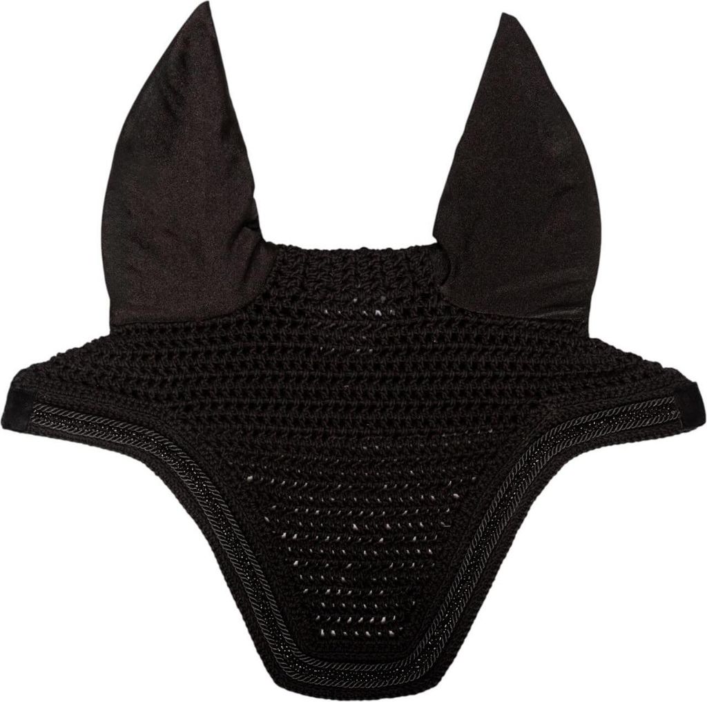 Kentucky Horsewear Fliegenhaube Wellington Velvet Mini Pearls Soundless Fliegenmütze Black Full