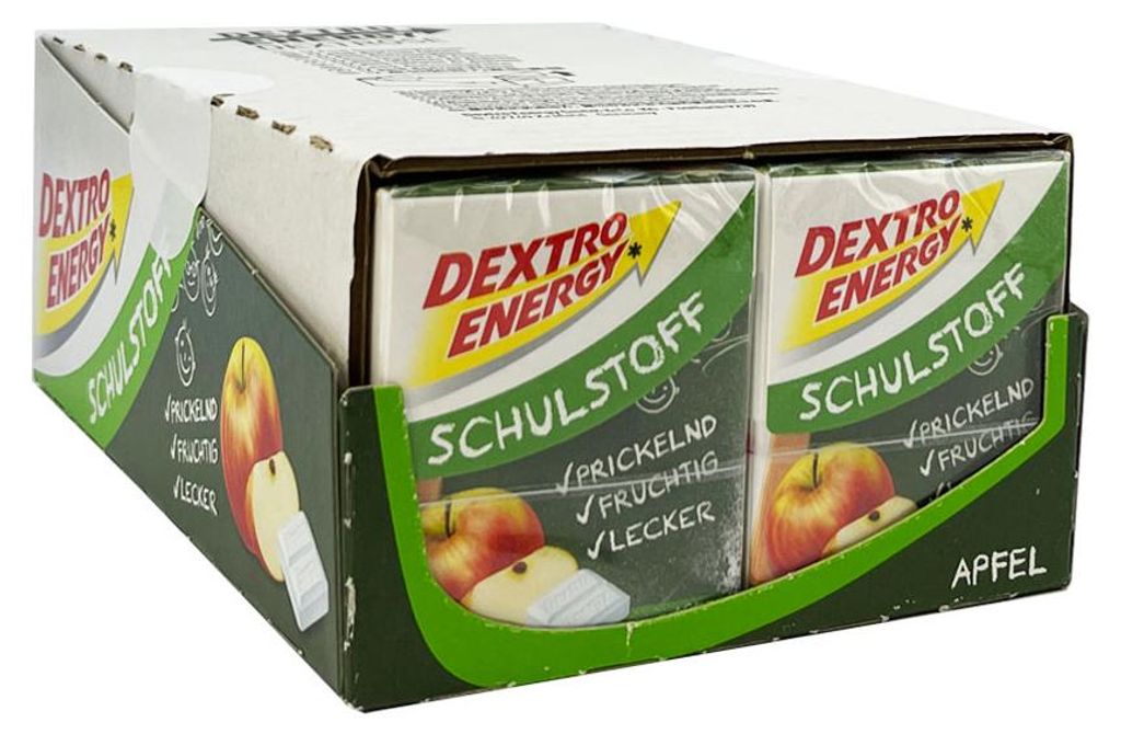 Dextro Energy Schulstoff Apfel, Traubenzucker mit Apfelgeschmack, 12x 50g