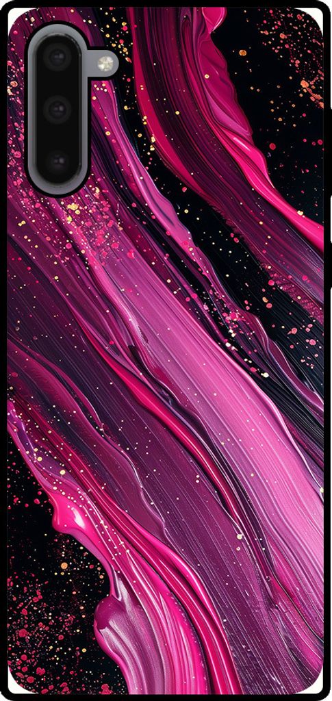 Smartphonica Handytasche Geeignet für Samsung Galaxy Note 10 mit Marmordruck - TPU zurück Abdeckung Fall Marmor Design - lila rosa