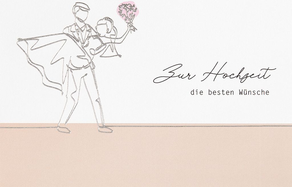 Hochzeit Karte mit Umschlag, unverpackt, besten Wünsche Brautpaar