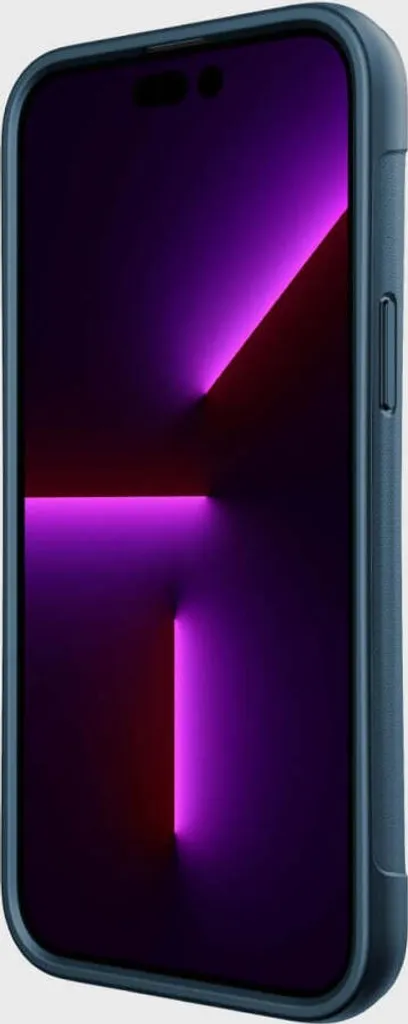 Coque iPhone 14 Raptic X-Doria dos bleu rigide bumper aluminium - 3