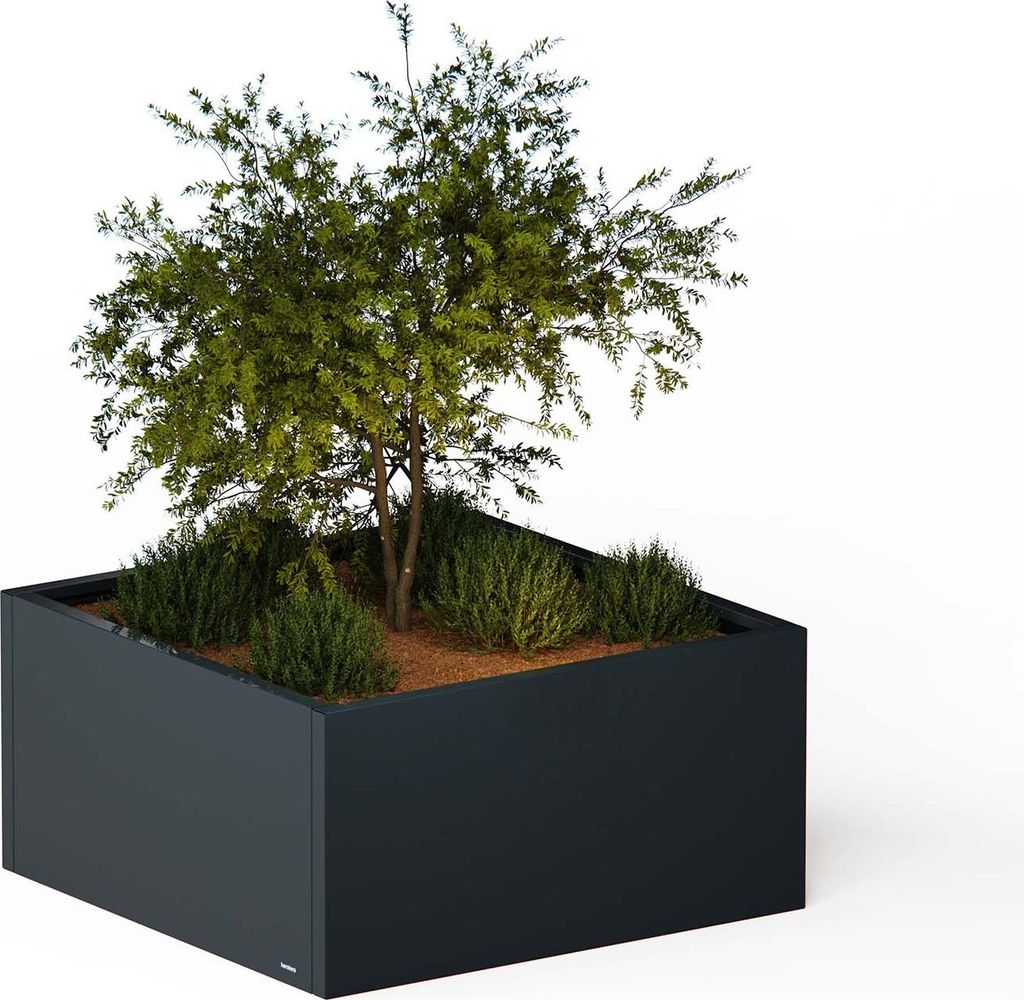 Herstera Garden Cube Low L Plus flacher Outdoor Pflanzkasten mit LED 100x50x100 cm