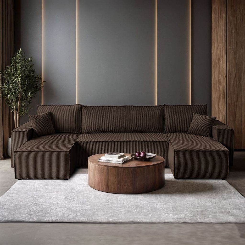 Ecksofa CARLO U Cord, Poso 06