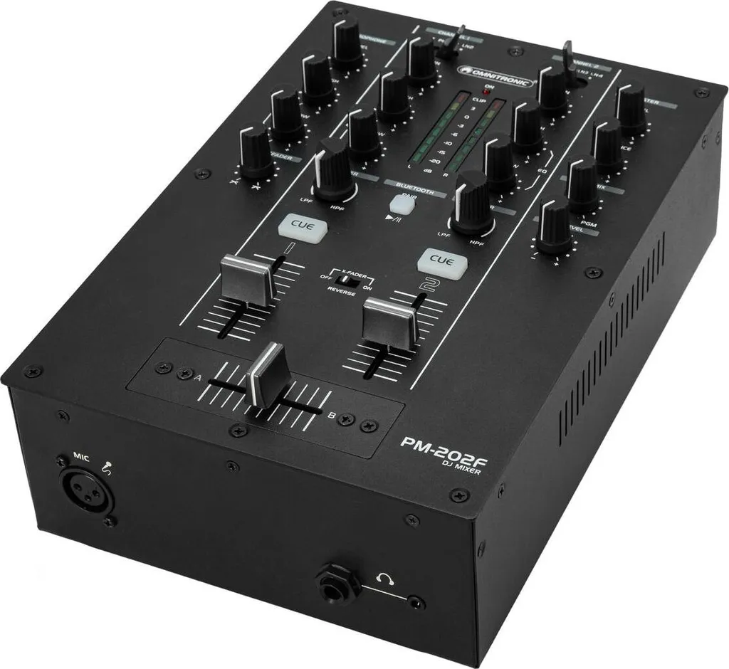 Mixeur DJ compact OMNITRONIC PM-202F pour mixer sans ordinateur via USB - 2