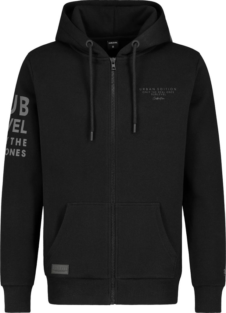 Sublevel Sweat Zip Hood mit urbanem Design und Schriftzug Details Größe: XL
