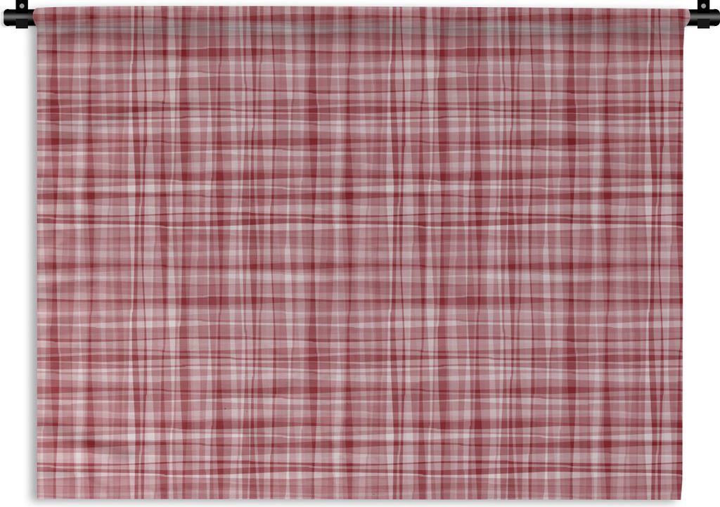 MuchoWow Wandteppich Wandbehang Muster - Rot - Wellen 120x90 cm Tapisserie Dekoration Wandtuch - Wohnen - Aufhänger für die Wand