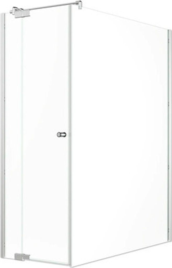 Jungborn Duschtür mit Seitenwand SETTE Drehtür mit Festteil links und Seitenwand rechts 75 x 140 cm Profil silber Klargl