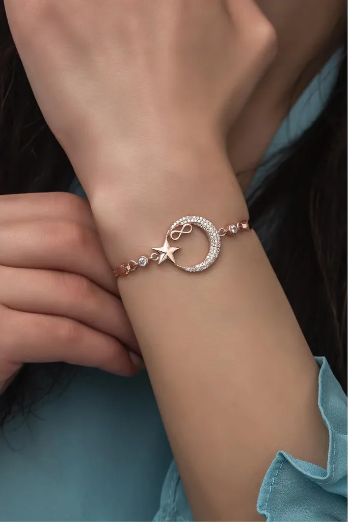 Bracelet Ayyıldız Infini en argent 925 et zircone pour femme