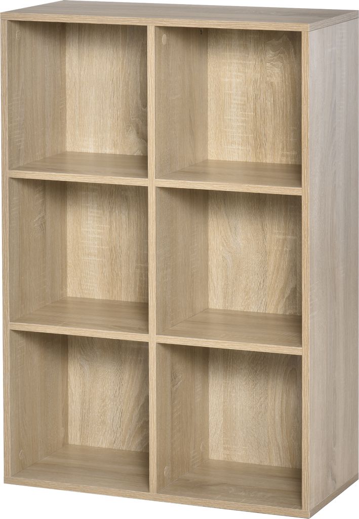HOMCOM Bücherregal, 3-stöckiges Holzregal mit 6 Produktbild 