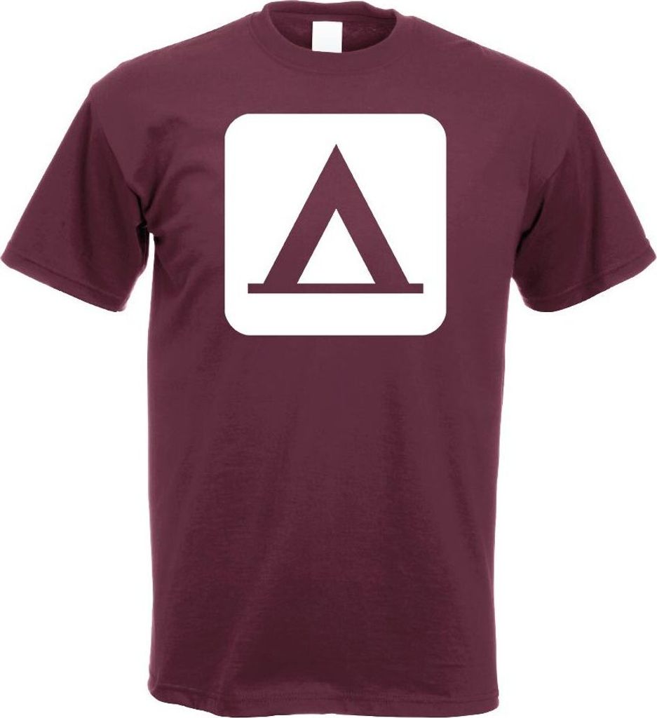 Kiwistar - T-Shirt - Burgund - Zelten Camping Piktogramme Herren Funshirt Bedruckt Design Sprüche Spruch Motive - mit Motiv Bedruckt - Funshirt De...