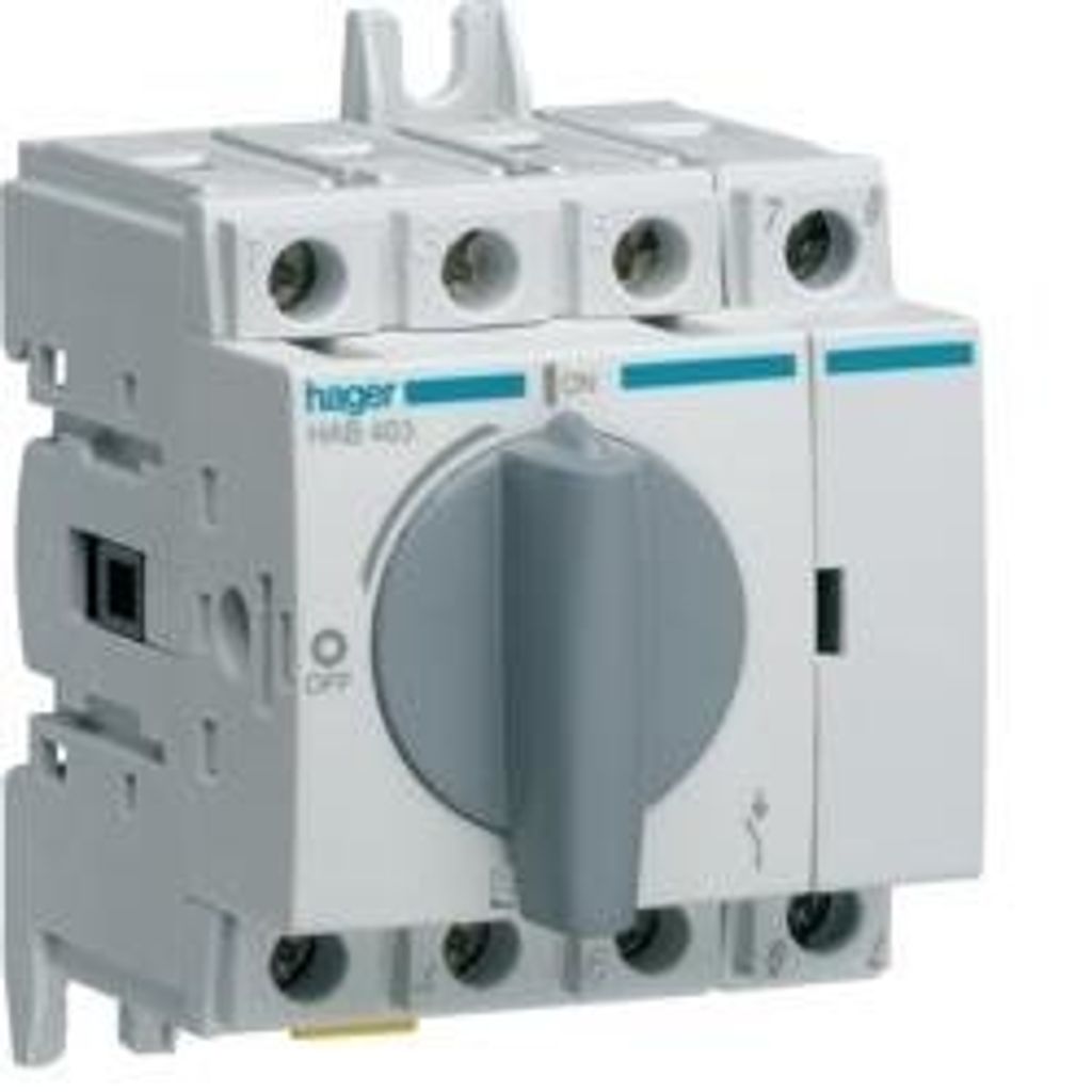 Lasttrennschalter 4polig 32A für Hutschiene oder Montageplatte Hager HAB403