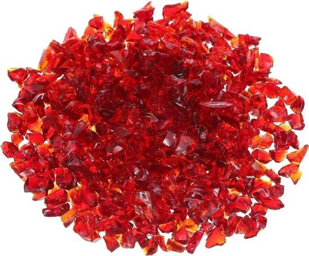 Pierres de verre rouge 6-9 mm réfléchissantes pour cheminée et foyer
