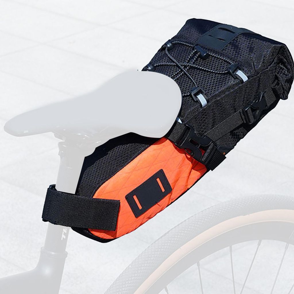 Fahrradsattel Tasche 5.8L große Kapazität unter Sitz Pack für Mountain Road Bikes Langstreckenreisen Orange