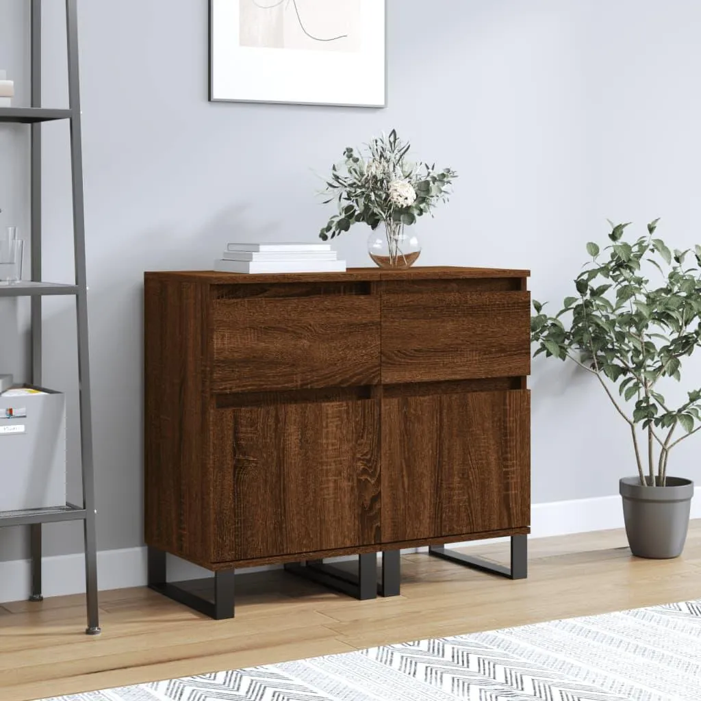Mobile Credenza 2 pz Rovere Marrone 40x35x70cm | Design Moderno
