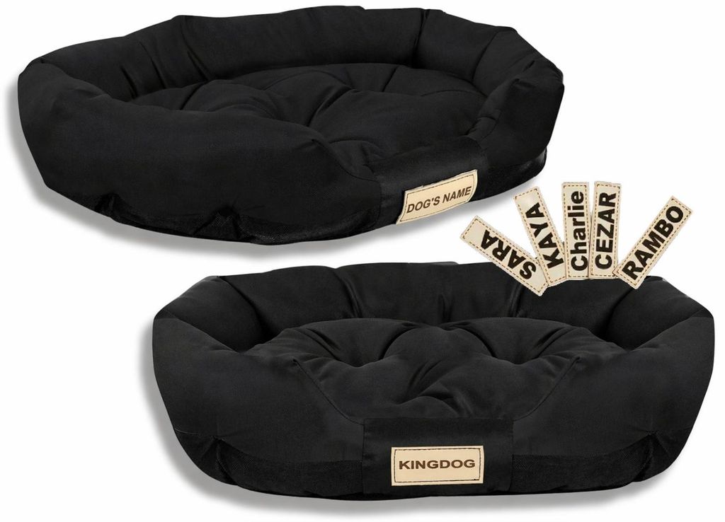 Hundebett 100x75 cm personalisiert wasserdicht schwarz Produktbild  KI-generiertes Bild