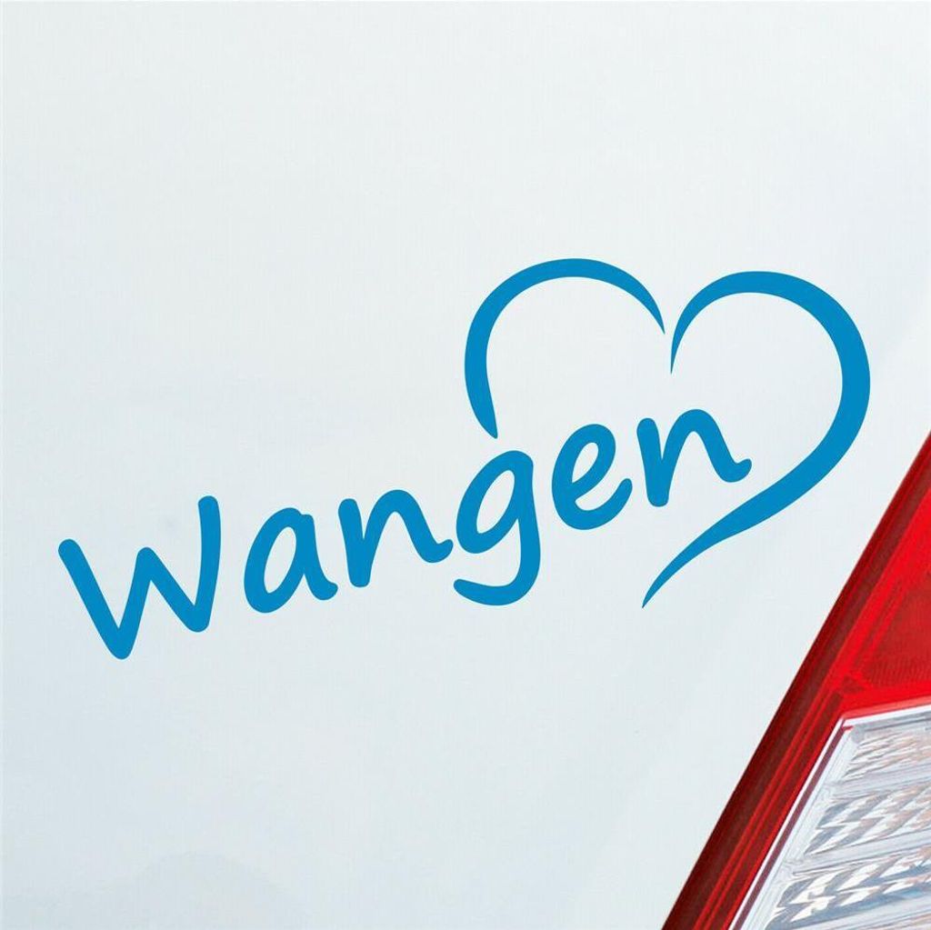 Auto Aufkleber Wangen Herz Stadt City Liebe Love Heimat 18,5x8 cm Hellblau Sticker Heckscheibenaufkleber