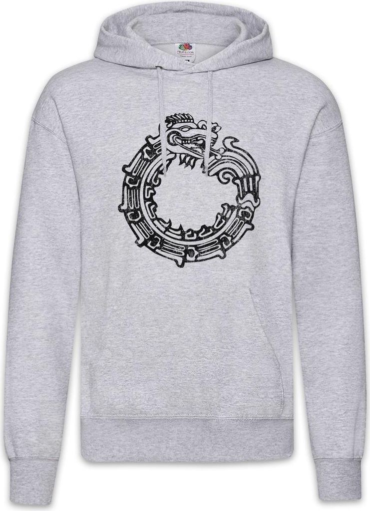 Urban Backwoods Aztec Ouroboros, Herren Hoodie, Farbe: Hellgrau, Größe: L