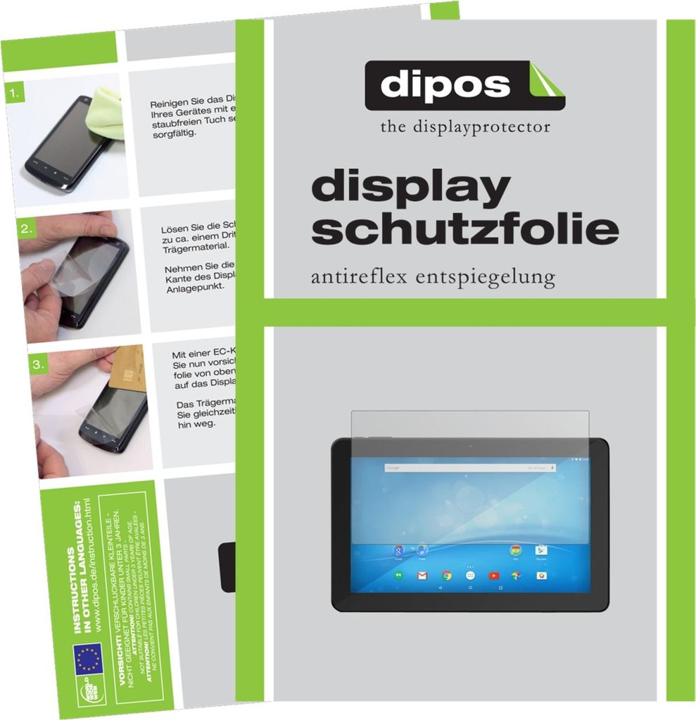 2x Schutzfolie für Format 15.4 Zoll Wide 332 x 208 mm matt Displayschutzfolie Folie Display Schutz dipos
