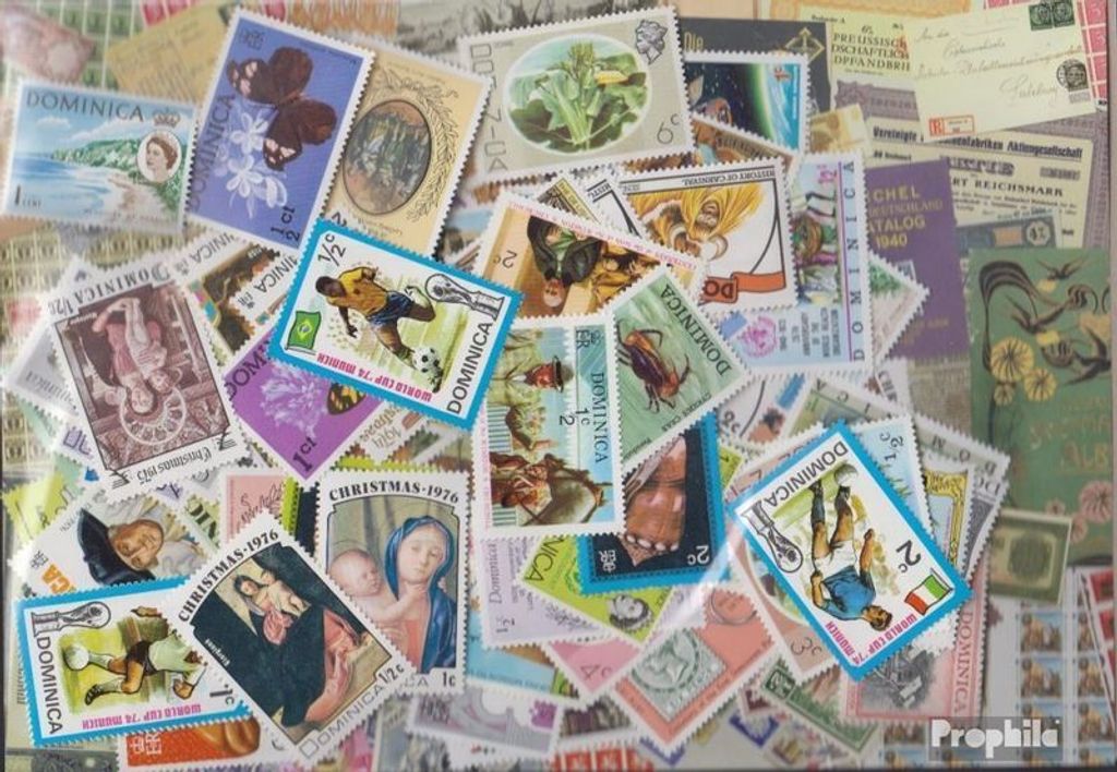 Briefmarken Dominica 500 verschiedene Marken