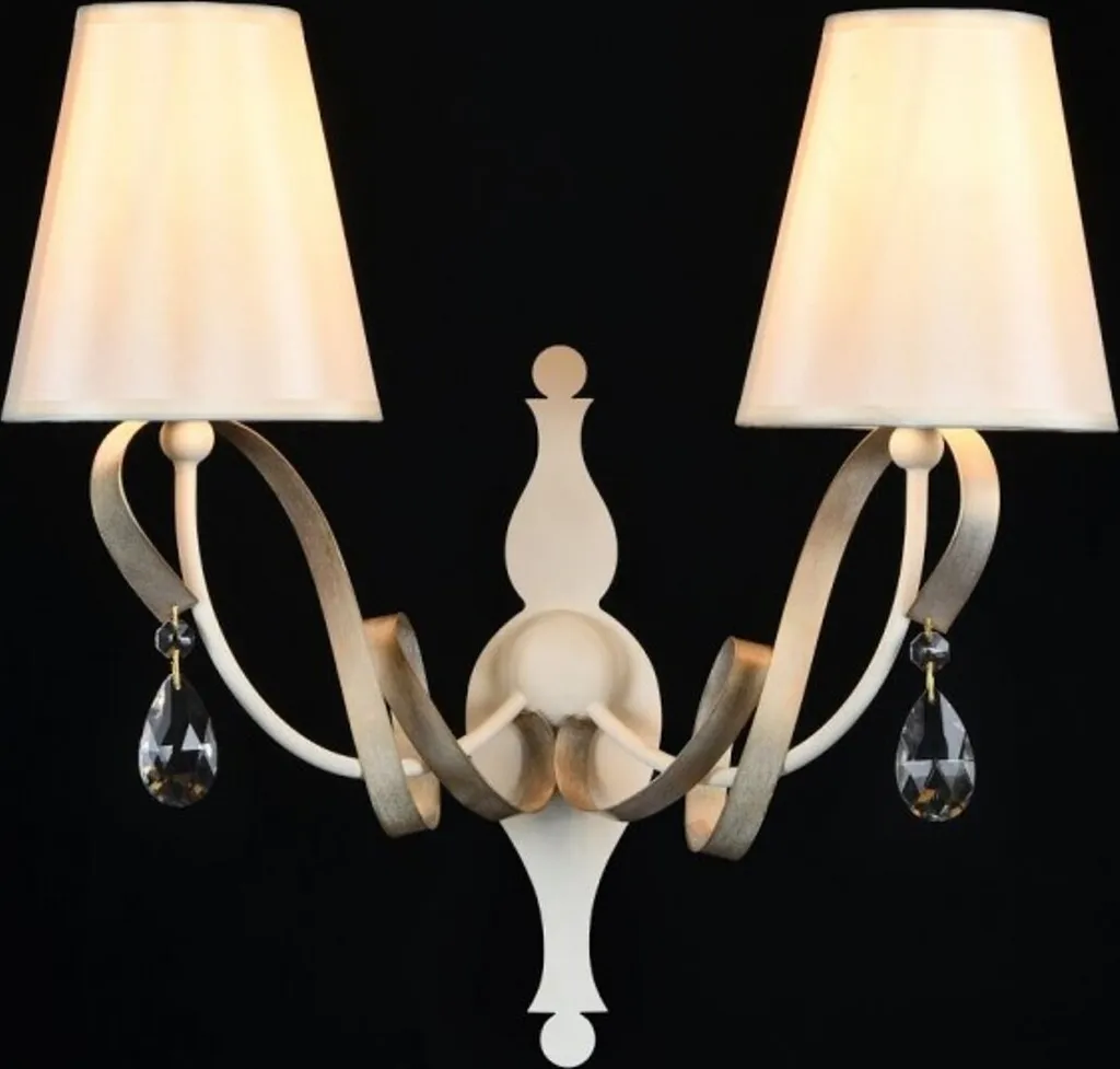Applique Murale Blanche en Cristal de Style Baroque Luminaire de Luxe
