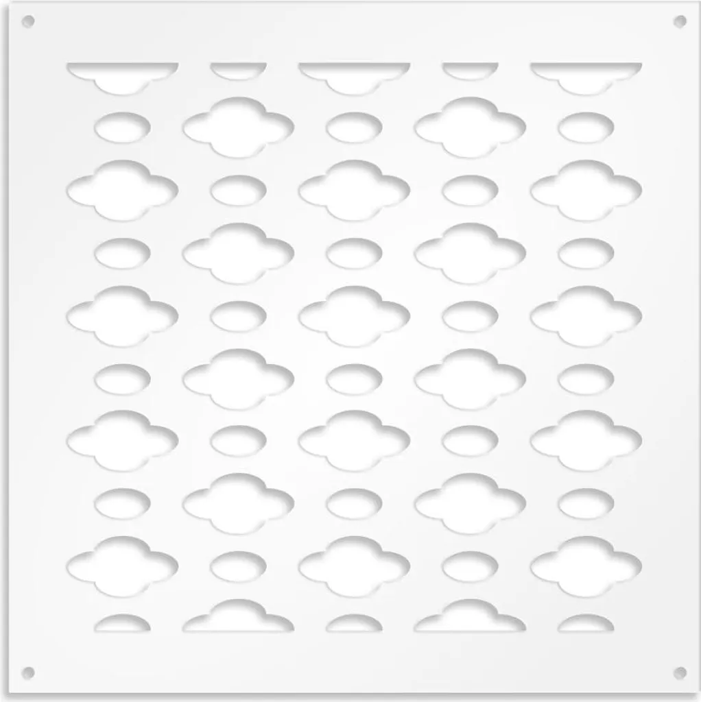 CLOUDS Pannello PVC Traforato 73x73 cm Bianco | Divisorio Design Interni