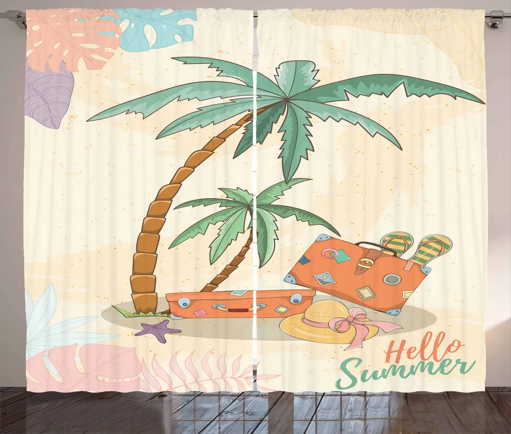 Tenda Decorativa ABAKUHAUS Festa sull'isola 280x175 cm in Satin