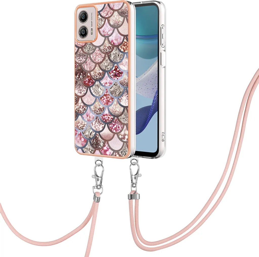 Cover Chic per Moto G53: Custodia TPU Coffee con Tracolla Regolabile