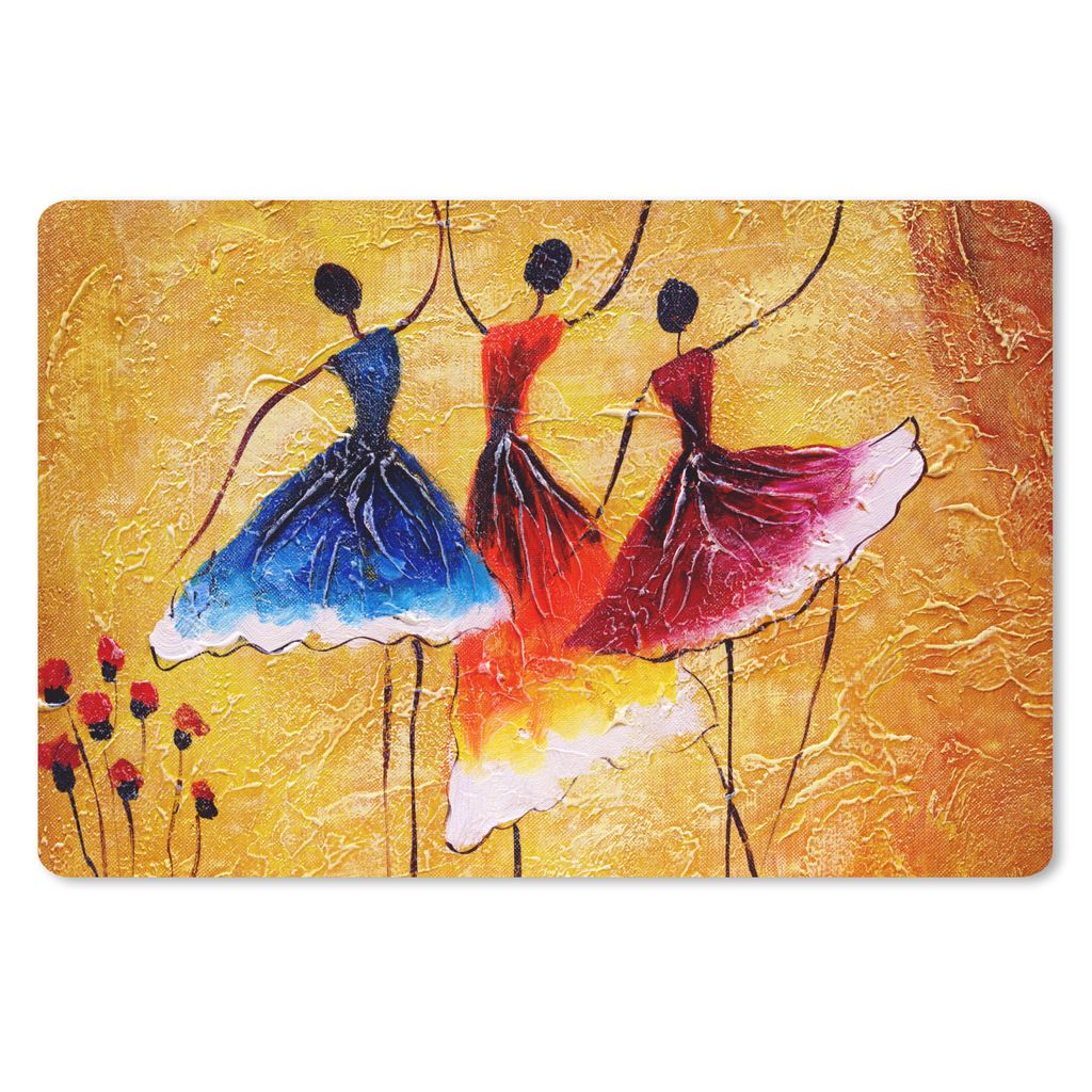 MuchoWow Schreibtischunterlage Gemälde - Frauen - Kleid - Öl 60x40 cm - XXL Mauspad - Großes Mauspad