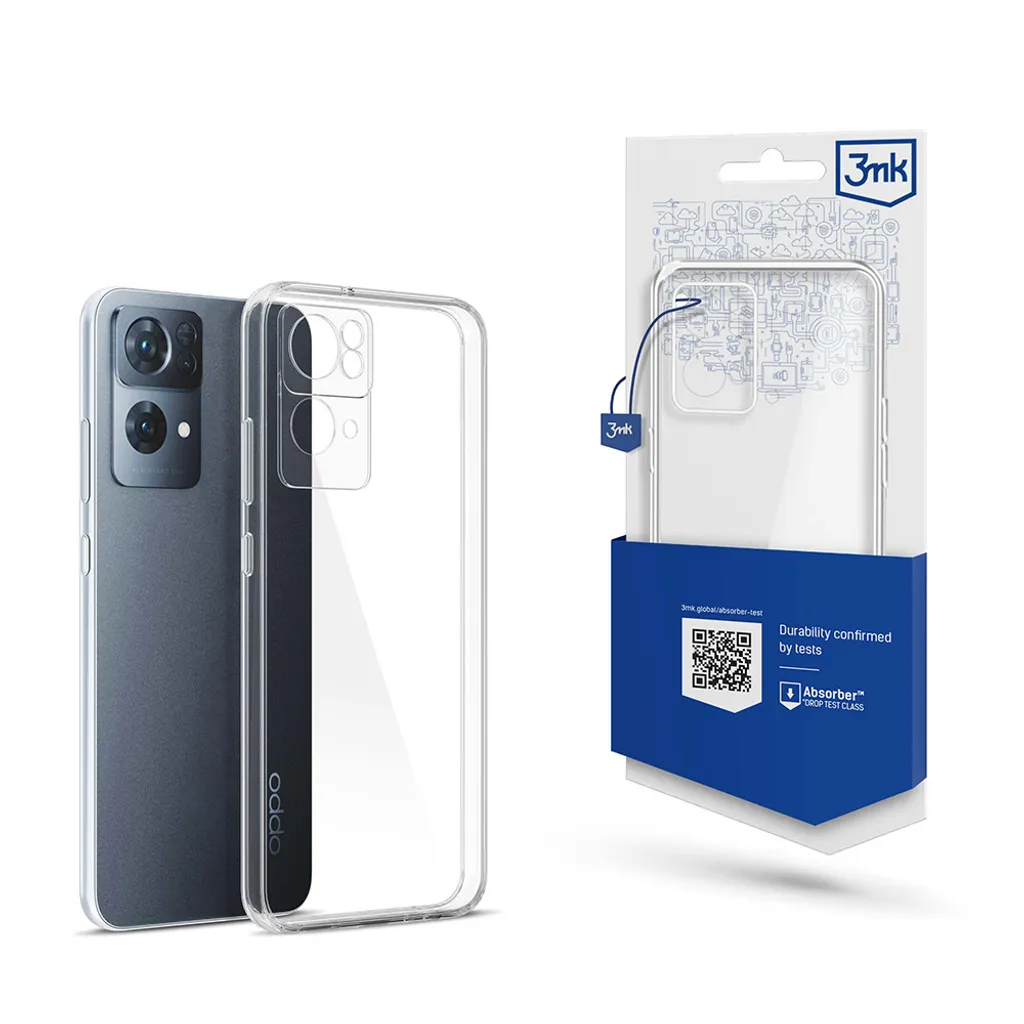 Cover Oppo Reno7 Pro 5G 3mk Clear Case: Trasparente e Antiurto