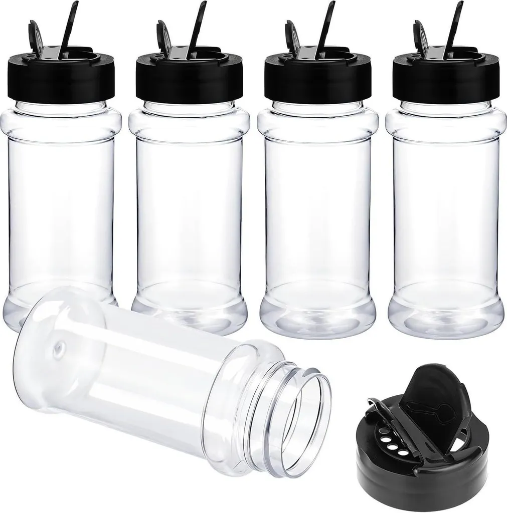 Pots à épices en plastique Molain transparents avec couvercle doseur