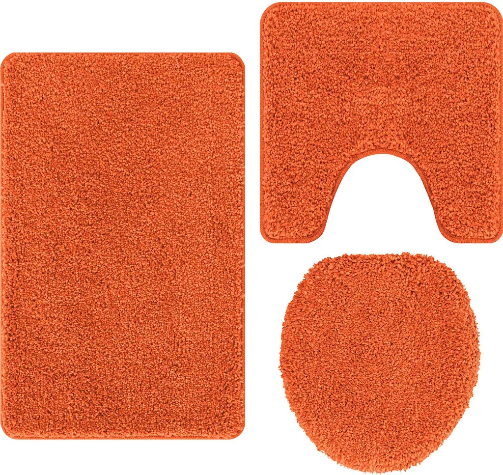 Set Bagno Arancione vidaXL 3 Pezzi - Tappetini Antiscivolo Moderni PP