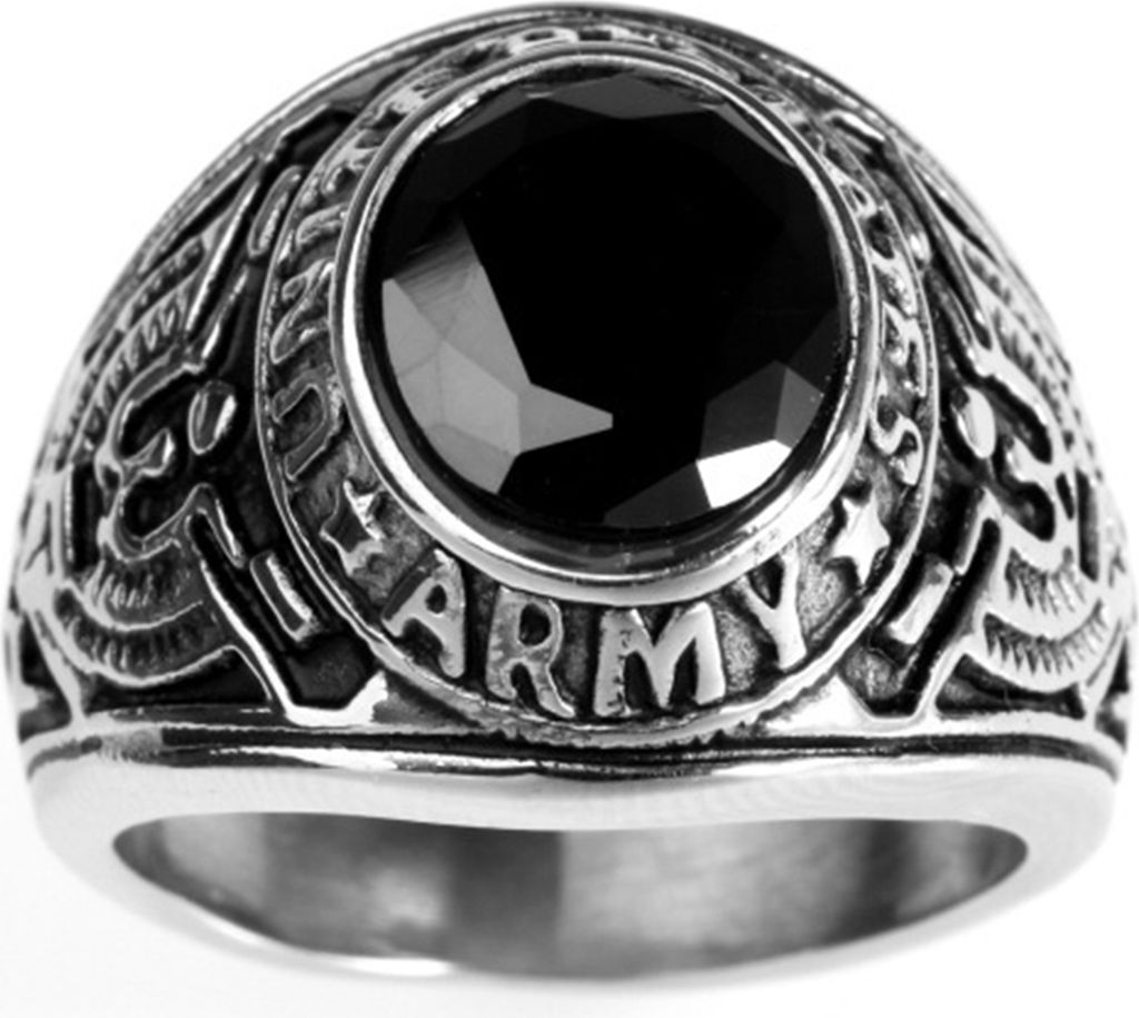Ring Punk, ovale Form, mit Strasssteinen eingelegt, klassischer Punk-Ring für Party-Schwarz,US 13