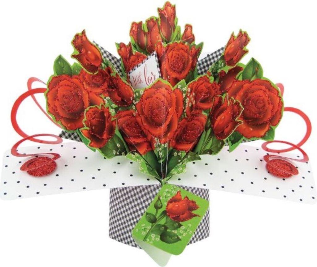 Grußkarte PopUp "With Love" Rosen