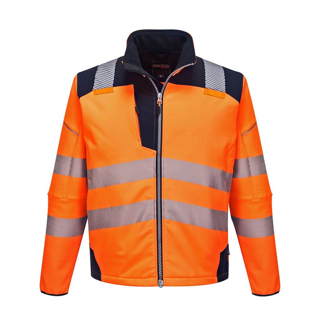 Portwest T402 PW3 Warnschutz-Softshelljacke Orange/Navy Gr. S