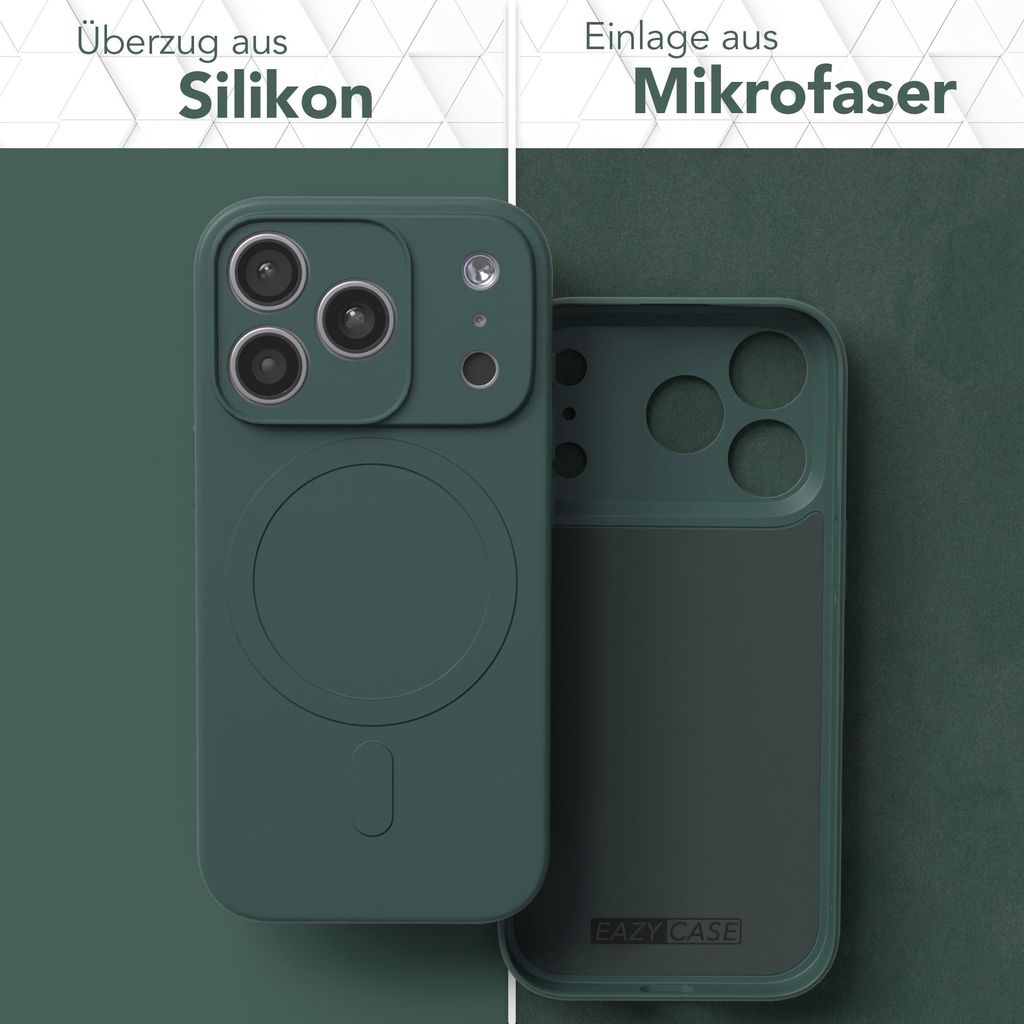 EAZY CASE - Silikonhülle magnetisch für Apple iPhone 17 Pro, Hülle Silikon, weich stoßfeste Magnet Handyhülle, Schutzhülle mit Kameraschutz, ...