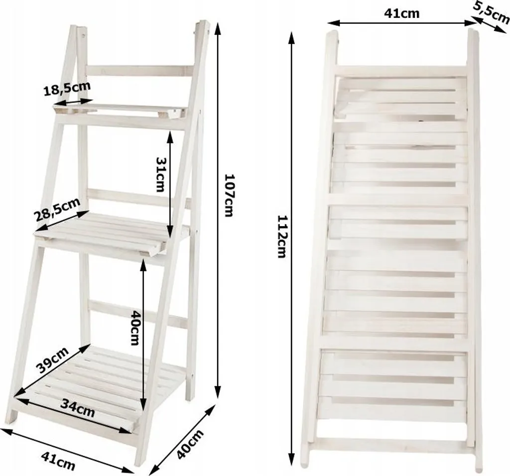 Présentoir de Fleurs pour Intérieur Style Escalier 3 Tablettes