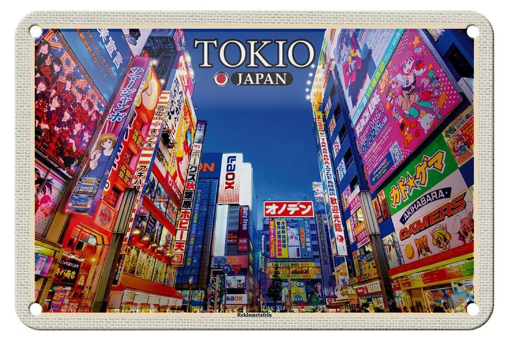 Blechschild Reise 18x12cm Tokio Japan ReklametafelnDekoration